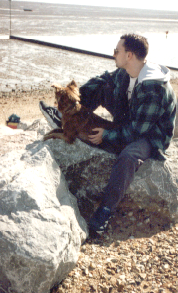 andie and his dog, Sophie, 1997